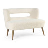 SOFA 2 PLAZAS PATAS MADERA TAPIZADO TEJIDO EFECTO LANA