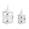 CANDELABRO MADERA / CRISTAL BLANCO DECAPADO (SET 2)