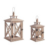 CANDELABRO MADERA / CRISTAL MADERA NATURAL (SET 2)