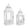 CANDELABRO BAMBU / MADERA / CRISTAL BLANCO ROZADO (SET 2)