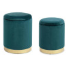 POUF REDONDO CONTENEDOR AZUL SET 2 GRANDE 80 PEQUENO 55