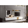 MUEBLE TV 1 PUERTA DECORATIVA 2 PUERTAS LISAS 2 CAJONES