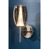 LAMPARA DE PARED APLIQUE 1 LUZ LED METAL ACABADO CROMO TULIPA CRISTAL POLICARBONATO