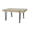 MESA COMEDOR RECTANGULAR MDF ACABADO COLOR ROBLE ENVEJECIDO PATAS DE HIERRO