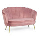 SOFA 2 PLAZAS TIPO OSTRA TERCIOPELO ROSA ANTIK