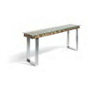 CONSOLA PATAS CROMADAS MADERA CRISTAL