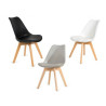 SILLA POLIPROPILENO COLOR BLANCO C/COJIN PATAS MADERA (SE VENDE POR MULTIPLO DE 4)