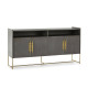 APARADOR 180X46X94 MADERA MINDI GRISMETAL DORADO