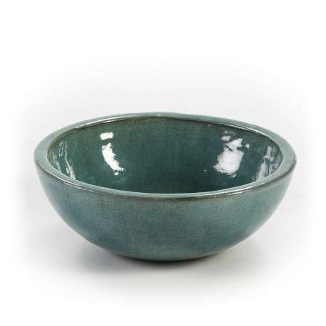 BOWL 29X29X11 GRES TURQUESA CRAQUELADO