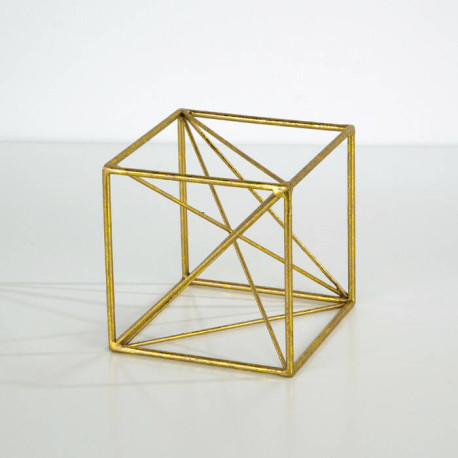 FIGURA 15X15X15 METAL DOURADO