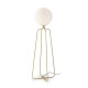 LAMPARA DE PIE 51X37X170 METAL DORADOCRISTAL BLANCO