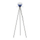 LAMPARA DE PIE 60X60X160 METAL NEGROCRISTAL AZUL