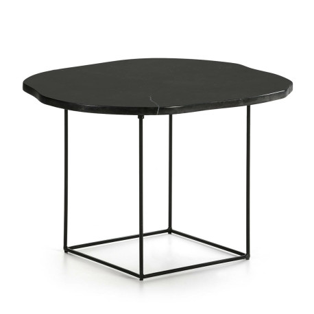 MESA AUXILIAR 60X50X40 MARMOL NEGROMETAL NEGRO