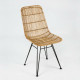 SILLA 57X45X88 METAL NEGROMIMBRE NATURAL