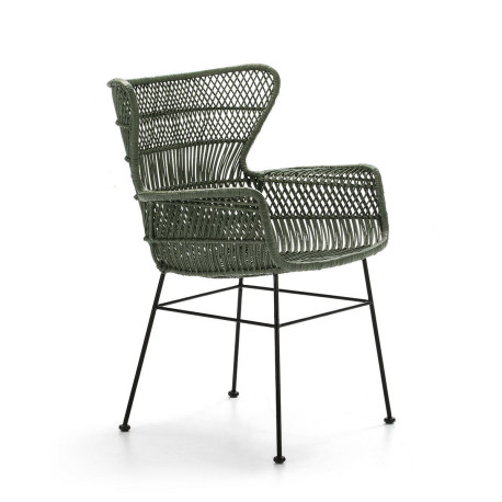 SILLA 60X65X89 METAL NEGROMIMBRE VERDE