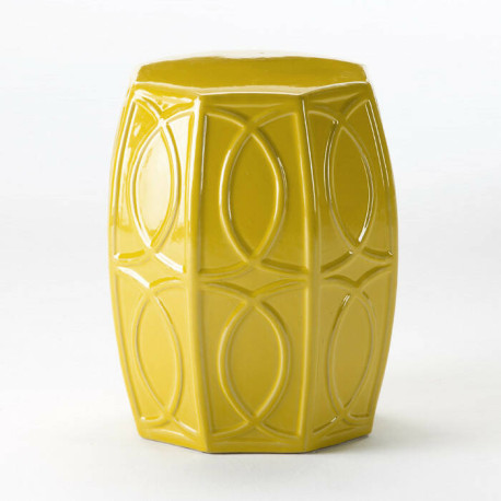 TABURETE 38X38X45 CERAMICA AMARILLO