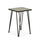 MESA AUXILIAR 41x41x57 CRISTAL/METAL NEGRO/RATAN NATURAL