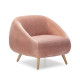 SILLON 80x80x75 MADERA/TERCIOPELO ROSA