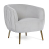 SILLON TAPIZADO GRIS CLARO PATAS DORADAS