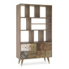 ESTANTERIA 9 NICHOS 2 PUERTAS MADERA RECICLADA MANGO Y ACACIA