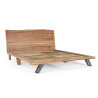 CAMA MADERA ACERO Y MADERA DE ACACIA COLCHON 160X190