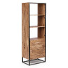 LIBRERIA 1 PUERTA 3 ESTANTES ACERO Y MADERA DE ACACIA