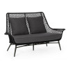 SOFA 2 PLAZAS EXTERIOR NEGRO ESTRUCTURA ALUMINIO CON COJINES