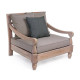 SILLON CON BRAZOS DE TECA CON COJINES DE