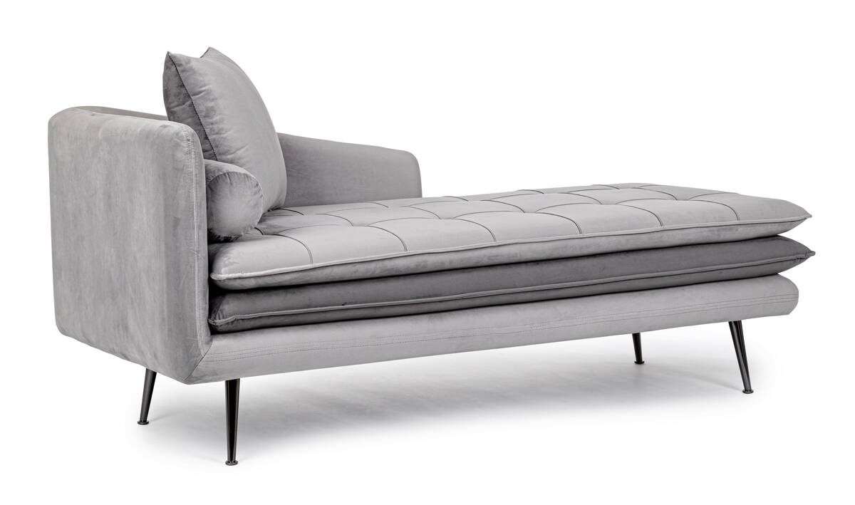 Sofá chaise D retráctil impermeabilizante de terciopelo gris