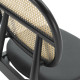 SILLA 47x54x86 MADERA NEGRO/POLIPIEL XH23B NEGRO/RATTAN NATURAL/METAL DORADO