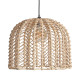 LAMPARA DE TECHO PLISSE RATTAN EN COLOR NATURAL DE ESTILO ART DECO