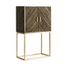 VICAL HOME / MUEBLE BAR KRAJ EN COLOR MARRON/ORO DE ESTILO ART DECO