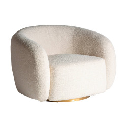 SILLON SCORZE BOUCLE EN COLOR CREMA/ORO DE ESTILO ART DECO