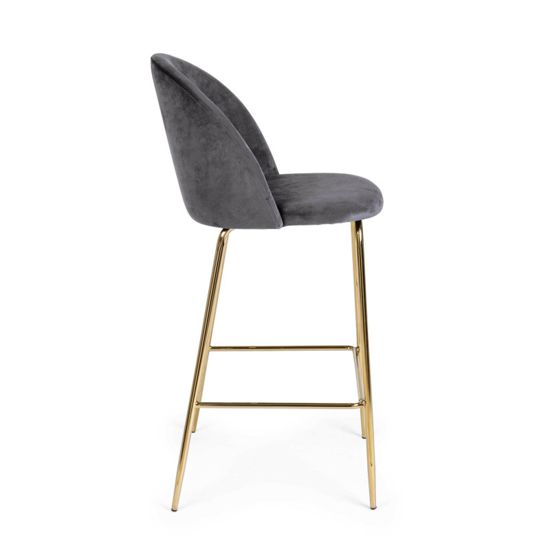 Taburete alto Taburete creativo de piel sintética con patas de metal  dorado, cómoda silla de bar con respaldo, juego de 2 elegantes/delicados