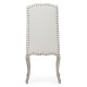 SILLA TAPIZADA BEIGE CAPITONEADA ESTRUCTURA MADERA CAUCHO