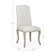 SILLA TAPIZADA BEIGE CAPITONEADA ESTRUCTURA MADERA CAUCHO