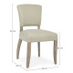 SILLA TAPIZADA BEIGE Y TACHUELAS ESTRUCTURA MADERA FRESNO