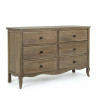 COMODA 6 CAJONES MADERA MANGO TIRADORES HIERRO