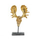 FIGURA 38X21X62 METAL NEGRORESINA GRISDORADO