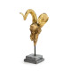 FIGURA 31X16X49 METAL NEGRORESINA GRISDORADO