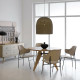 SILLA 52X58X78 METAL NEGROTELA BEIGE