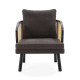 SILLON 80x75x86 MADERA NEGRO/TELA SOHO-100/RATAN NATURAL