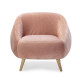 SILLON 80x80x75 MADERA/TERCIOPELO ROSA