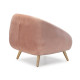 SILLON 80x80x75 MADERA/TERCIOPELO ROSA