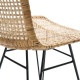 SILLA 55X43X84 METAL NEGROMIMBRE NATURAL