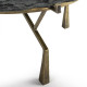 MESA DE CENTRO 95X95X41 PIEDRA NEGROMETAL DORADO ANTIQUE