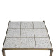 MESA DE CENTRO 65X59X41 HIERRO DORADO ANTICTERRAZO EPOXI BLANCO CON METAL INCRUSTADO