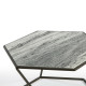 MESA DE CENTRO 61X61X41 MARMOL CLAROMETAL MARRON OSCURO