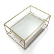 MESA DE CENTRO 111X76X45 CRISTALMARMOL BLANCOMETAL DORADO