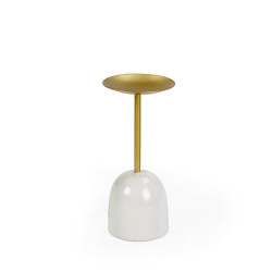 CANDELABRO 12X12X26 METAL DORADO/BLANCO